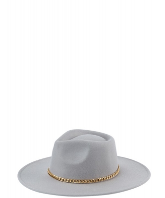 Fashion Chain Fedora Hat HA320080 GRAY